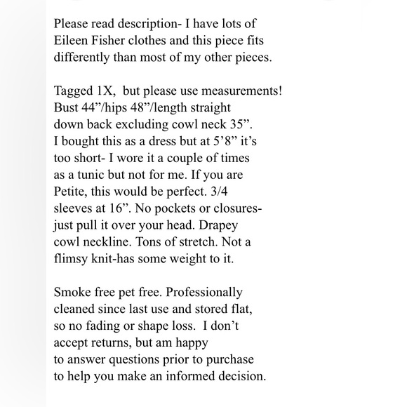 XL 1X Eileen Fisher cowl neck black dress viscose jersey knit LBD - Picture 5 of 5